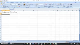 Converting Degrees to Radians using Excel [upl. by Nnaytsirk]