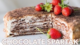 How To Make Chocolate Spartak Cake Recipe  European Dessert [upl. by Milzie]