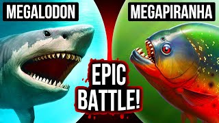 What If Megalodon and Megapiranha Met FacetoFace [upl. by Gazzo]