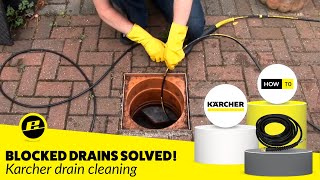 How to Unblock a Drain Karcher Drain Cleaning Kit Accessory [upl. by Ydneh]