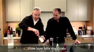 aerolatte  milk frother makes three layer caffè latte macchiato [upl. by Elleinaj]