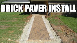 DIY  Brick paver walkway installation [upl. by Nylessoj]