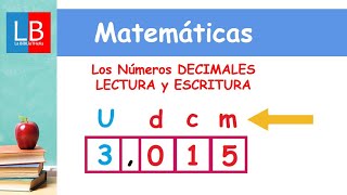 Los Números DECIMALES LECTURA y ESCRITURA ✔👩‍🏫 PRIMARIA [upl. by Eddra]