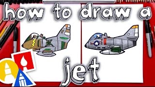 How To Draw A Jet Airplane [upl. by Ahab]