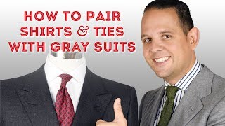 How To Pair Shirts amp Ties With Gray Suits  Guide to Wearing Grey [upl. by Ntisuj]