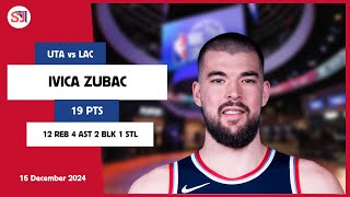 IVICA ZUBAC 19 PTS vs UTA 16 Dec 2425 LAC Highlights [upl. by Cloutman804]