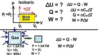 Physics 27 First Law of Thermodynamics 6 of 22 Constant Pressure Isobaric [upl. by Ihsakat228]