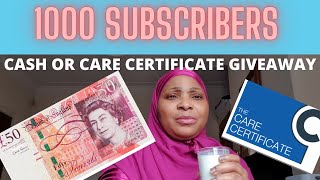 1000 SUBSCRIBERS  GIVEAWAYS 2022  THANK YOU  CARE CERTIFICATE💰 [upl. by Jessie]