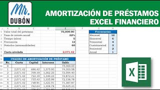 Amortización de Préstamos  Excel Financiero Parte 1 [upl. by Clary645]