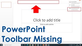 PowerPoint Toolbar Missing [upl. by Leggett]