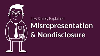 Misrepresentation and Nondisclosure  Contracts  Defenses amp Excuses [upl. by Saxen]