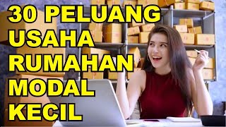 30 PELUANG USAHA RUMAHAN DENGAN MODAL KECIL [upl. by Lai]