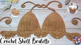 CROCHET “Shell” Bralette for All Sizes  Pattern amp Tutorial [upl. by Nerval339]