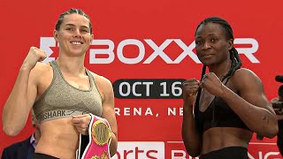 Savannah Marshall vs Lolita Muzeya WEIGHIN  Sky Sports Boxing [upl. by Ahsinwad]