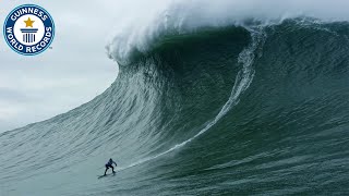 Largest wave surfed  Guinness World Records [upl. by Ahsitan996]