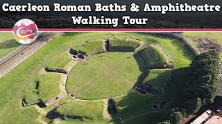 CAERLEON ROMAN BATHS amp AMPHITHEATRE WALES  Walking Tour  Pinned on Places [upl. by Merrili]