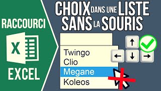 EXCEL  CHOIX DANS UNE LISTE DÉROULANTE AVEC LE CLAVIER Sans cliquer pour dérouler la liste [upl. by Demha]