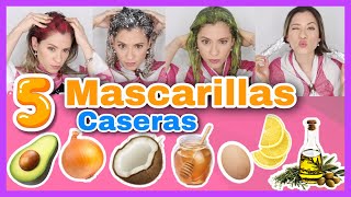 5 MASCARILLAS CASERAS PARA UN PELO HERMOSO HIDRATADO Y SIN PUNTAS ABIERTAS  NatyGloss [upl. by Eecyak]