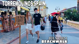 TORREMOLINOS BEACH PROMENADE RELAXING WALK TOUR IN JULY 2021 Málaga Costa Del Sol🌞 Spain 4K [upl. by Flanagan]