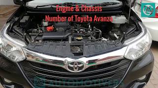 How to Find Engine amp Chassis Number of Toyota Avanza  Location of Engine Number of Avanza [upl. by Kaleena]