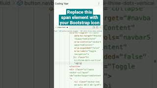 How to change navbar toggler icon in Bootstrap 5 bootstrap5 bootstrap shorts [upl. by Summons]