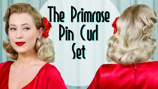 The Primrose Pin Curl Set Vintage Hairstyle [upl. by Akoyin]