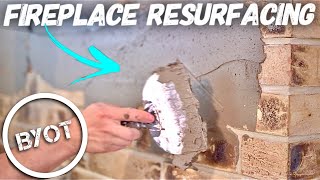 DIY Fireplace Makeover  How To Resurface A Fireplace [upl. by Aicilav376]