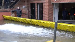 FloodBreak passive flood barriers deploy automatically at customer location  January 2013 [upl. by Furie379]