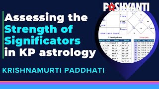 Assessing the Strength of Significators in KP astrology [upl. by Ailasor]