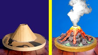 كيفية صنع بركان من الكرتون بطريقة رائعة🌋  How to make a volcano out of cardboard in a wonderful way [upl. by Gilbertine117]