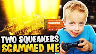 Two Rich Squeakers Scam Me Scammer Gets Scammed Fortnite Save The World [upl. by Nosecyrb]