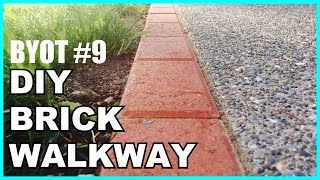 DIY BRICK WALKWAY  HOW TO INSTALL ACCENT PAVERS [upl. by Sirraf]