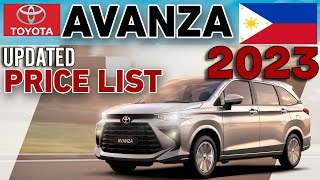 TOYOTA AVANZA 2023 UPDATED PRICE LIST amp SPECS PHILIPPINES [upl. by Zweig]