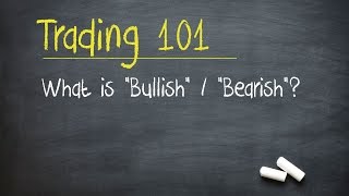 Trading 101 What is quotBullishquot  quotBearishquot [upl. by Batchelor]