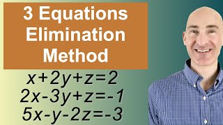 Solving Systems of 3 Equations Elimination [upl. by Aicinad185]