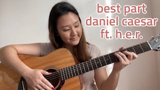 best part daniel caesar ft her  no capo  easy guitar tutorial for beginners [upl. by Sucitivel]