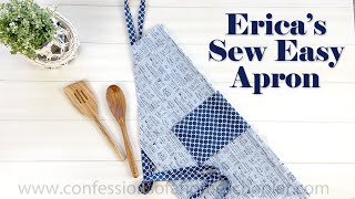 Ericas Sew Easy Adjustable Apron  TUTORIAL [upl. by Yearwood]