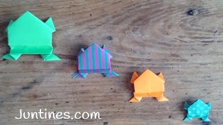 Rana de papel saltarina origami para niños [upl. by Oravla]