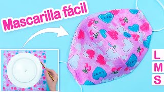 COMO HACER MASCARILLAS DE TELA FACIL Tapabocas Cubrebocas Barbijos [upl. by Ransell170]