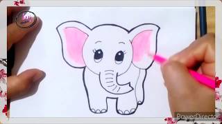 Cómo dibujar un elefante paso a paso  How to draw an elefant [upl. by Aerahs]