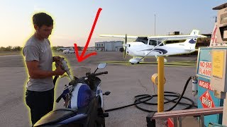 We Put AIRPLANE Fuel In a Motorcycle [upl. by Nelli809]