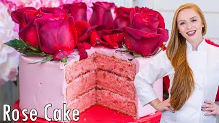 Rose Cake Recipe with Rosewater Buttercream  Perfect for Special Occasions [upl. by Irehc]