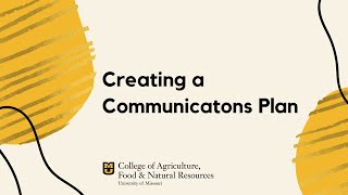 Creating a Communications Plan [upl. by Eillod]