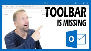 Toolbar is missing in Outlook [upl. by Hakym]