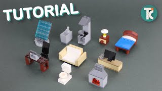 LEGO Furniture Tutorial 10 piece builds PART1 [upl. by Nivrek]