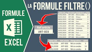 EXCEL  CRÉER UN FILTRE AVEC UNE LISTE DÉROULANTE Filtre dynamique avec la formule FILTRE [upl. by Osnofla557]