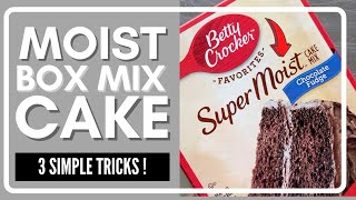 MOIST Box Mix Cake 3 Simple Tricks [upl. by Yukio361]