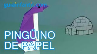 Un pingüino de papel papiroflexia [upl. by Tabbi]