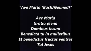 AVE MARIA BACH Gounod Lyrics Words text Blessed Virgin Mother Mary May Crown Assumption Notre Dame [upl. by Luapsemaj]