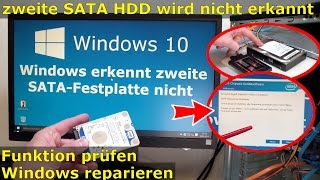 Windows 10  zweite Festplatte nicht erkannt  fehlt  FIX [upl. by Eldreeda]